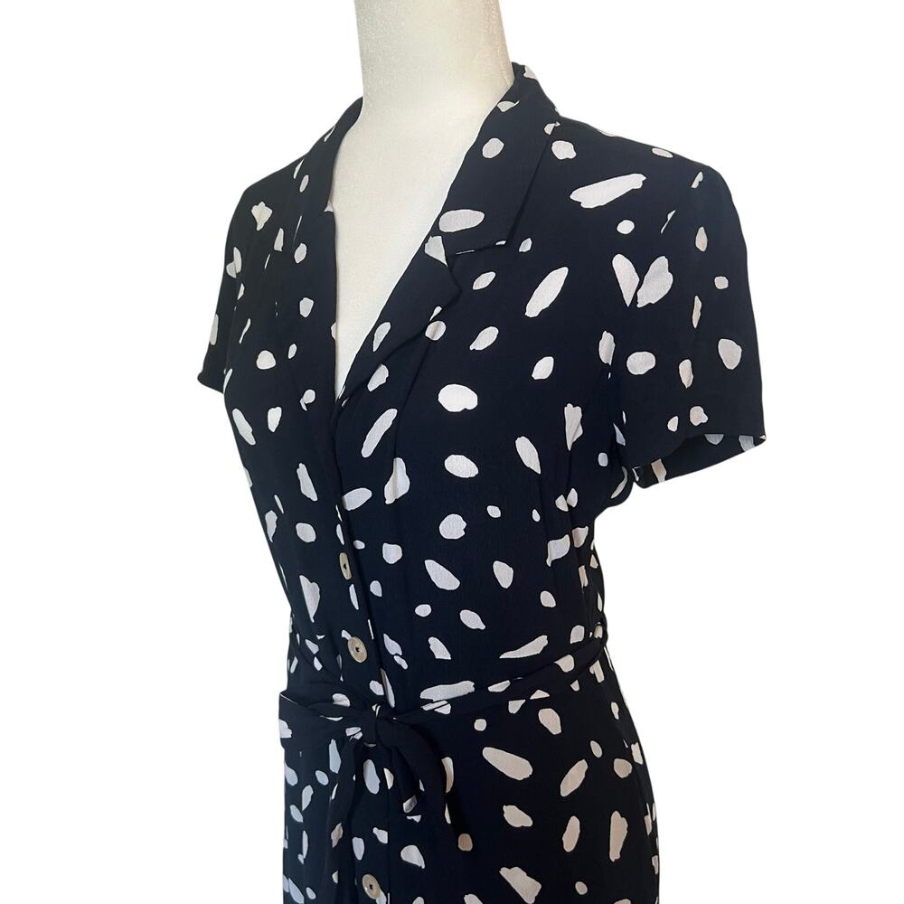 Aritzia Wilfred Midi Dress Coastal Button Down Navy White - Picture 5 of 7